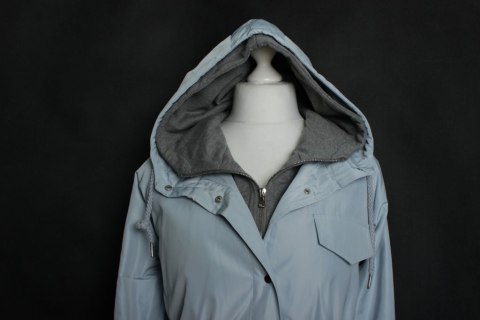 PŁASZCZ PARKA oversize BŁĘKITNA 38/40