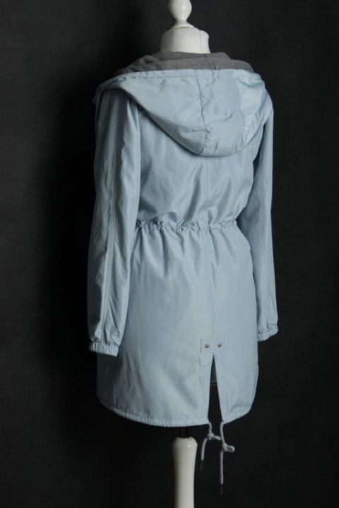 PŁASZCZ PARKA oversize BŁĘKITNA 38/40