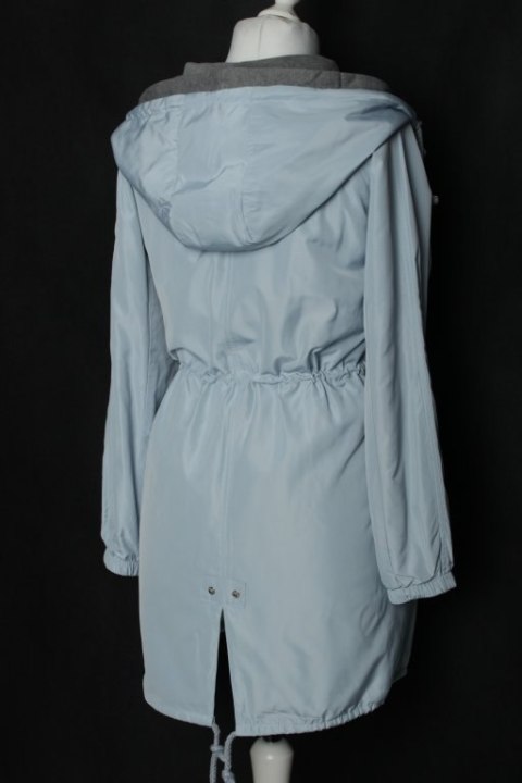 PŁASZCZ PARKA oversize BŁĘKITNA 38/40
