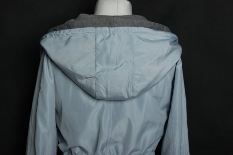 PŁASZCZ PARKA oversize BŁĘKITNA 38/40