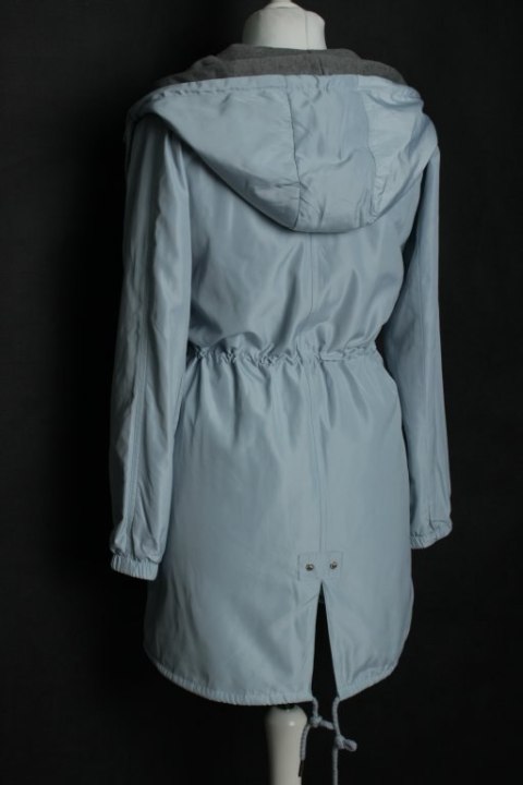 PŁASZCZ PARKA oversize BŁĘKITNA 38/40