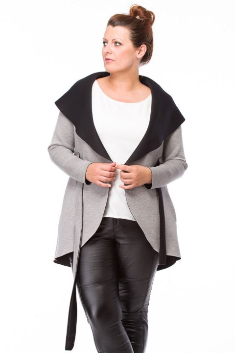 PŁASZCZ szary melanż NARZUTKA 42/44/46