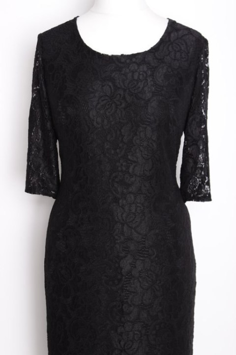 SUKIENKA KORONKA koktajlowa CZERŃ 42/44 PaniXL