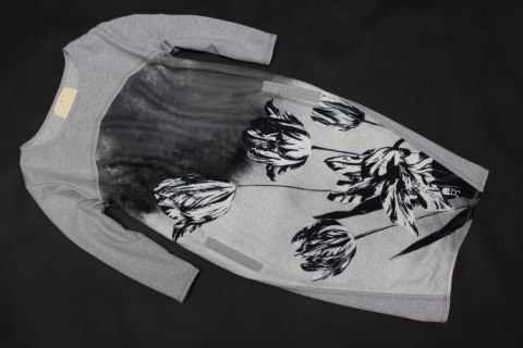 TUNIKA SUKIENKA ciekawy nadruk MELANŻ 40/42 PaniXL