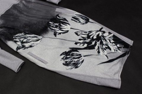 TUNIKA SUKIENKA ciekawy nadruk MELANŻ 40/42 PaniXL