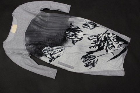 TUNIKA SUKIENKA ciekawy nadruk MELANŻ 40/42 PaniXL