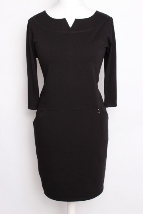 TUNIKA SUKIENKA wyszczupla czerń 42 PaniXL