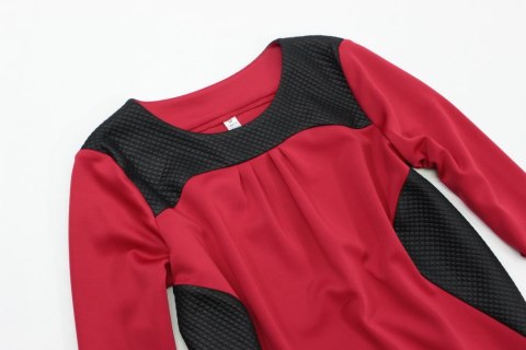 TUNIKA czerń czerwień efekt wstawki 48/50 PaniXL