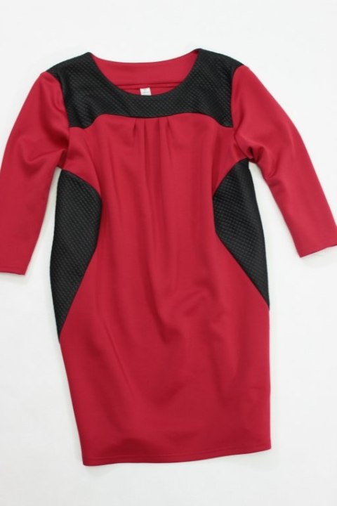 TUNIKA czerń czerwień efekt wstawki 48/50 PaniXL