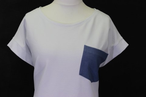 TUNIKO SUKIENKA BIEL BŁĘKIT dziewczęca 42/44/46