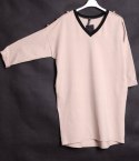 ITALY tunika JERSEY beżowa OVERSIZE 44/46
