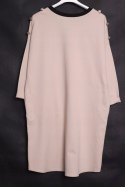 ITALY tunika JERSEY beżowa OVERSIZE 44/46