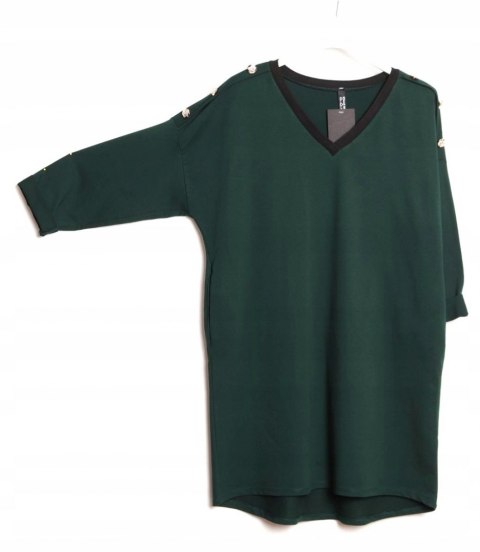 ITALY tunika JERSEY zielona OVERSIZE 44/46