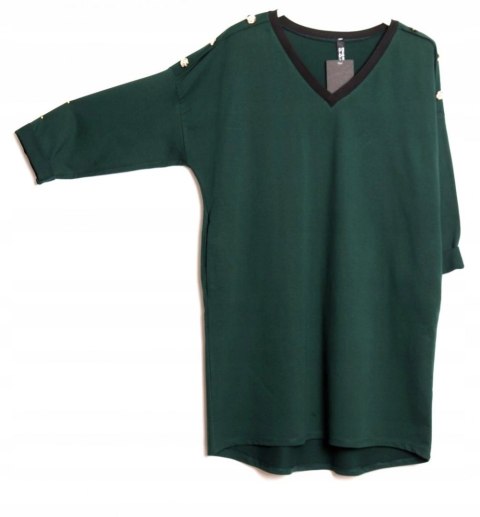 ITALY tunika JERSEY zielona OVERSIZE 44/46