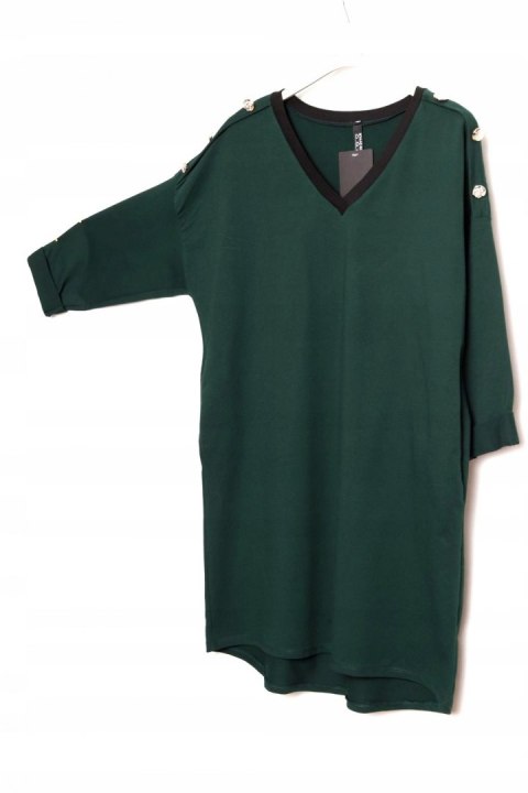 ITALY tunika JERSEY zielona OVERSIZE 44/46