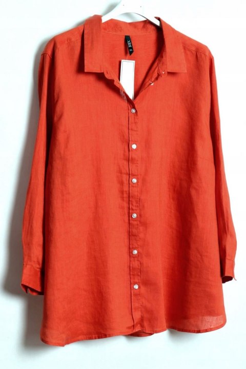 KappAhl koszula LEN ceglasta 3XL 54/56/58