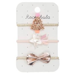 Rockahula Kids gumki do włosów dla dziewczynki 3 szt. Rose Gold Xmas Tree