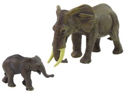 Zestaw 2 Figurek Słonie Słoń i Słoniątko Zwierzęta Świata