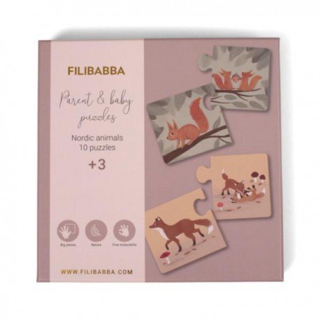 Filibabba puzzle mama i dziecko nordic animals FILIBABBA