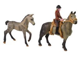 Zestaw 3 Figurek Konie i Jeździec Zagroda Figurka Koń Farma