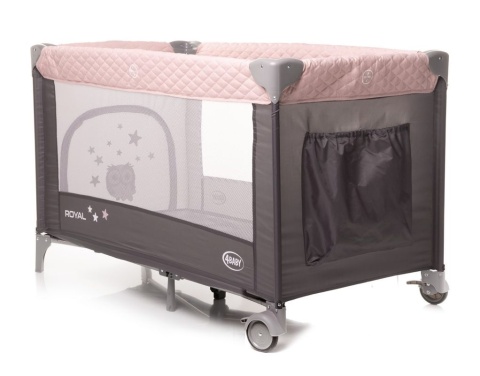 ROYAL 4Baby Łóżeczko turystyczne z otwieranym bokiem - Pink