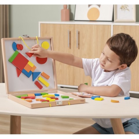 Viga Klocki Dienesa Drewniana Magnetyczna układanka w walizce Montessori