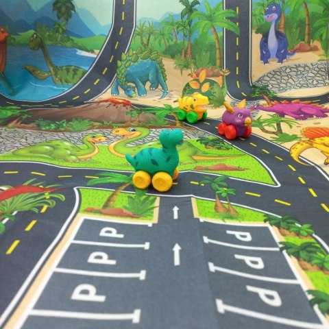 WOOPIE BABY Mata Droga dla Samochodzików Zestaw Dinozaury Auta + Znaki Drogowe