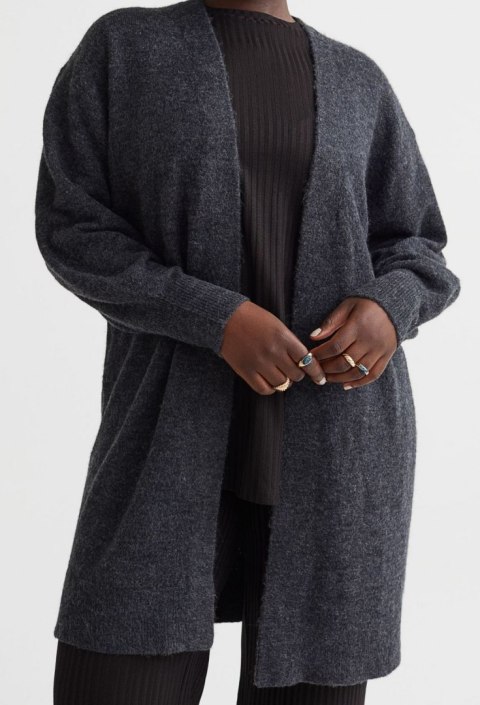 KARDIGAN oversize NARZUTKA grafitowy r 48/50