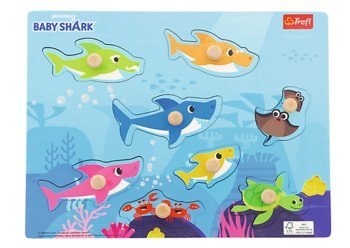 TREFL 61627 Zabawka drewniana - Puzzle medium Baby Shark