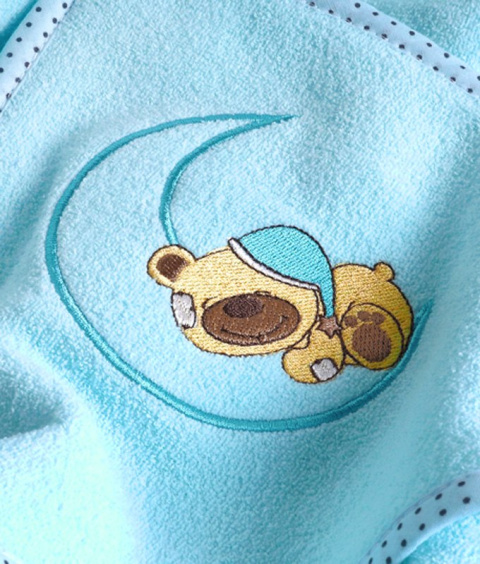 Miękkie okrycie kąpielowe Niedźwiadek Sensillo turkusowy