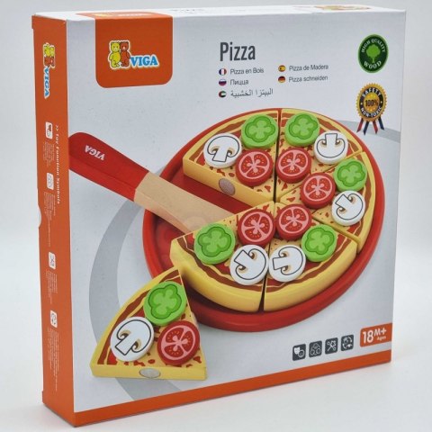Drewniana Pizza do krojenia z dodatkami Viga Toys