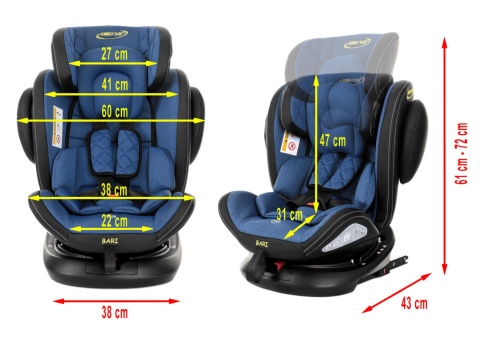 BARI Summer Baby 0-36kg fotelik obrotowy 360° - Blue