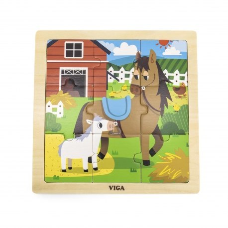 Viga 44624 Drewniane Puzzle 9 elem.Konik