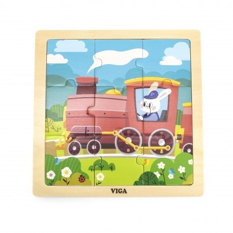 Viga 44631 Drewniane Puzzle 9elem. Pociąg