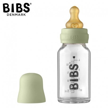 BIBS 5013250 Antykolkowa butelka szklana 110 ml Sage WYPRZEDAŻ