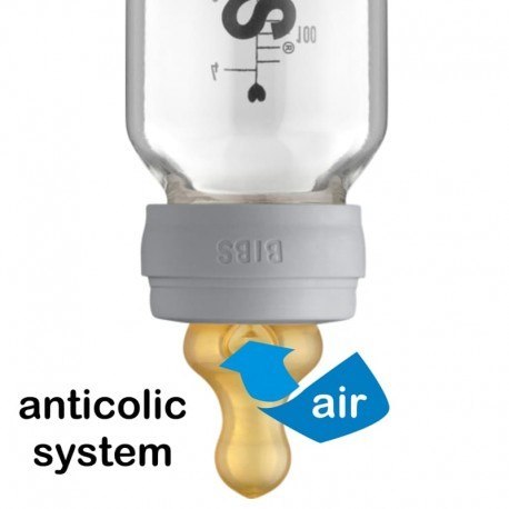 BIBS 5013250 Antykolkowa butelka szklana 110 ml Sage WYPRZEDAŻ