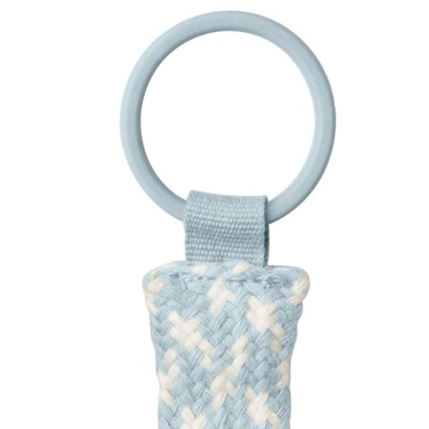 BIBS 9401112 PACIFIER BRAID zawieszka do smoczków 100% GOTS organic cotton Baby blue/Ivory