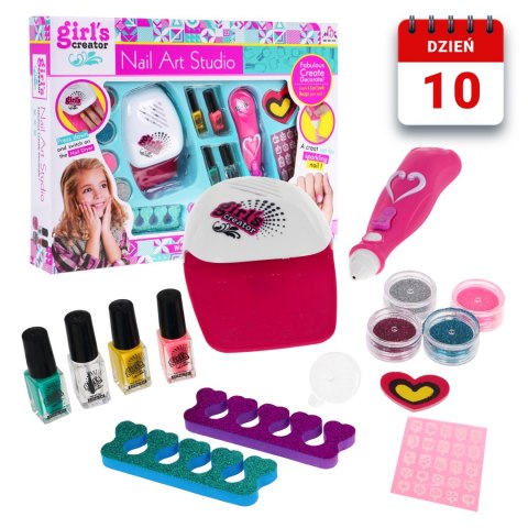 Zestaw do paznokci dla dzieci 5+ Maszynka do brokatu + Suszarka + Akcesoria