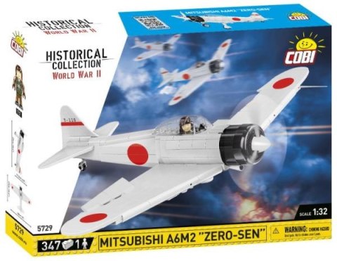 COBI 5729 Historical Collection WWII Samolot Mitsubishi A6M2 "ZERO-SEN" 347 klocków
