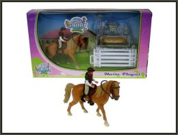 Koń z jeźdźcem i akcesoriami w pudełku