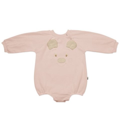 Hi Little One rampers niemowlęcy MIŚ OverSize BOHO Blush roz S Pom Pom