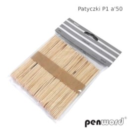 Patyczki drewniane jednolite P1 w opakowaniu 50 sztuk penword p10 cena za 1 op