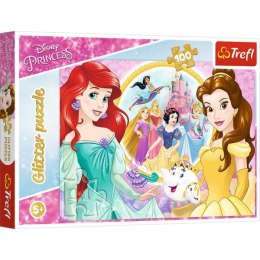 Puzzle 100el brokatowe Wspomnienia Belli i Arielki. Disney Princess. Księżniczki 14819 Trefl p12