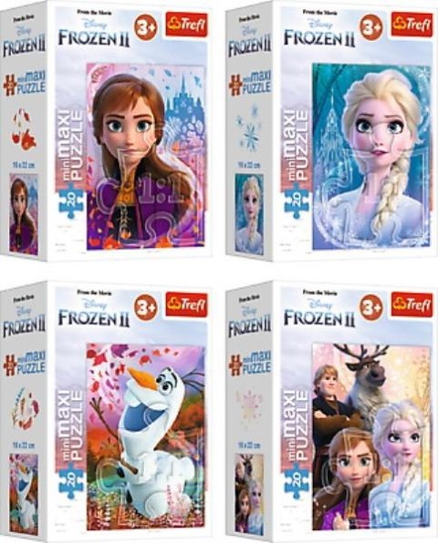 Puzzle 20el "miniMaxi" Przyjaźń w Krainie Lodu Disney Frozen 2 21080,21081,21082,21083 56022 Trefl Cena za 1szt p144