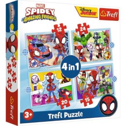 Puzzle 4w1 (12,15,20,24el) Ekipa Spiday'a Spiday i Przyjaciele 34611 Trefl