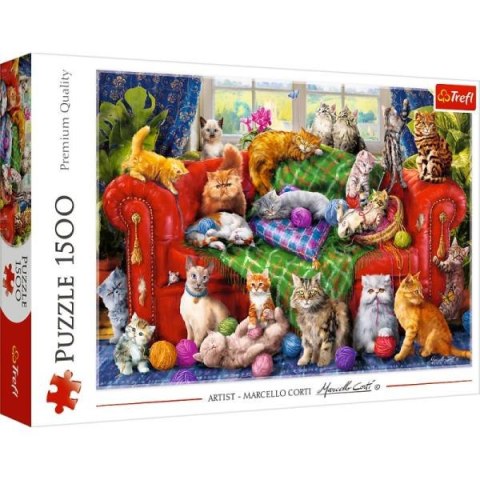 Puzzle 1500el Kociaki na sofie 26198 Trefl