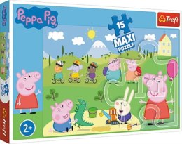 Puzzle 15el MAXI - Szczęśliwy dzień Peppy. Świnka Peppa 14334 Trefl p8