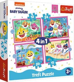 Puzzle 4w1 12,15,20,24el Rodzina Rekinów Baby Shark 34378 Trefl p8