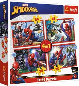 Puzzle 4w1 Bohaterski Spider-Man Disney Marvel Spiderman 34384 Trefl p8