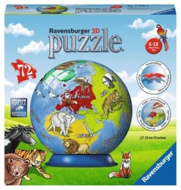 Puzzle kuliste 3D 72el Globus dla dzieci Zwierzęta 118403 RAVENSBURGER p6